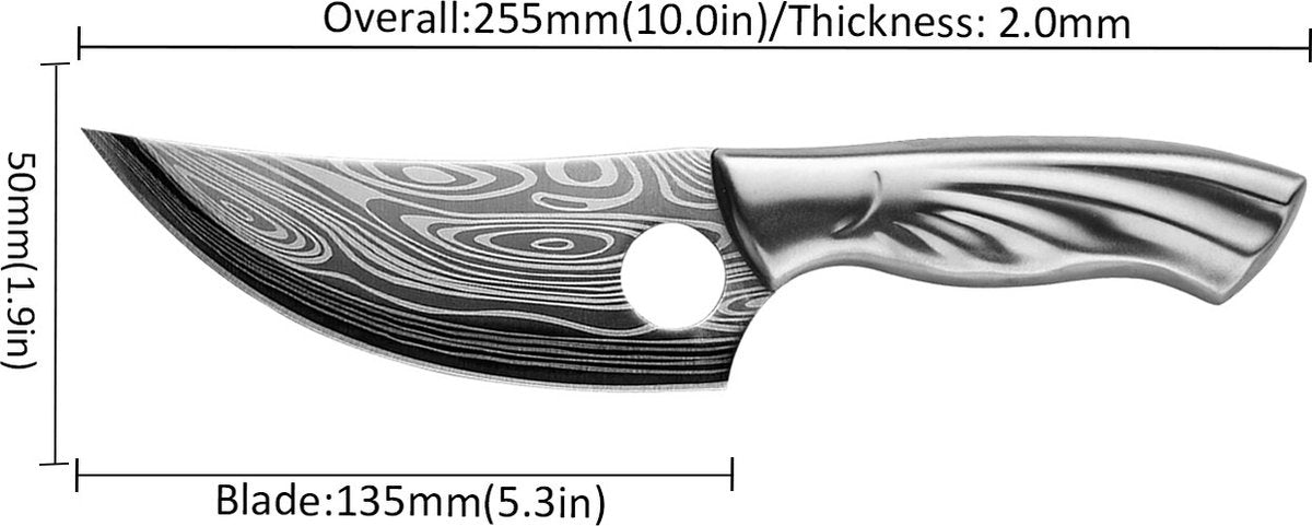 T&M Knives® - Metalen Professionele Koksmes
