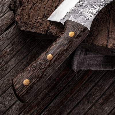 T&amp;M Knives® – Japanisches Küchenmesser Thyres – Gehämmerter Stahl