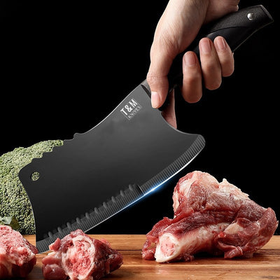T&M Knives® - Hakmes Arnoras Black - Prachtig Geschuurd Staal